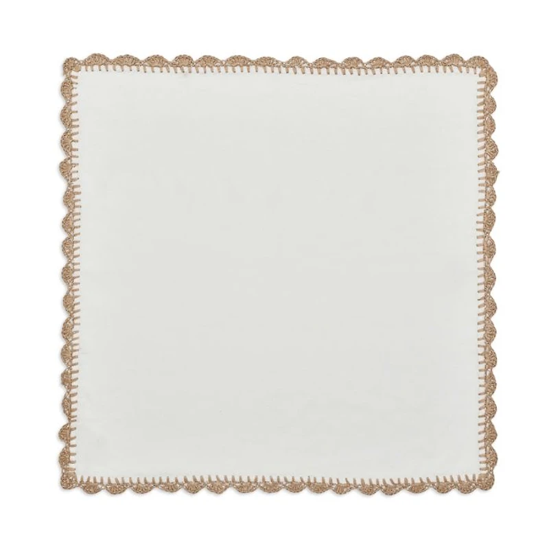Shell Edge Napkin in White & Natural