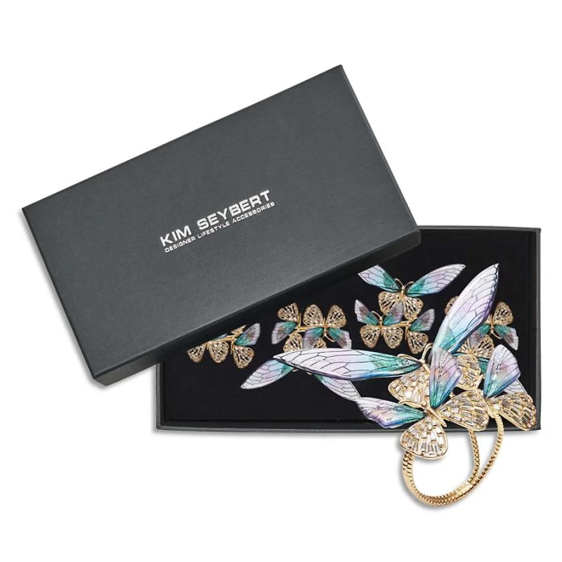 Flutter Napkin Ring in Lilac & Periwinkle, Set of 4 in a Gift Box
