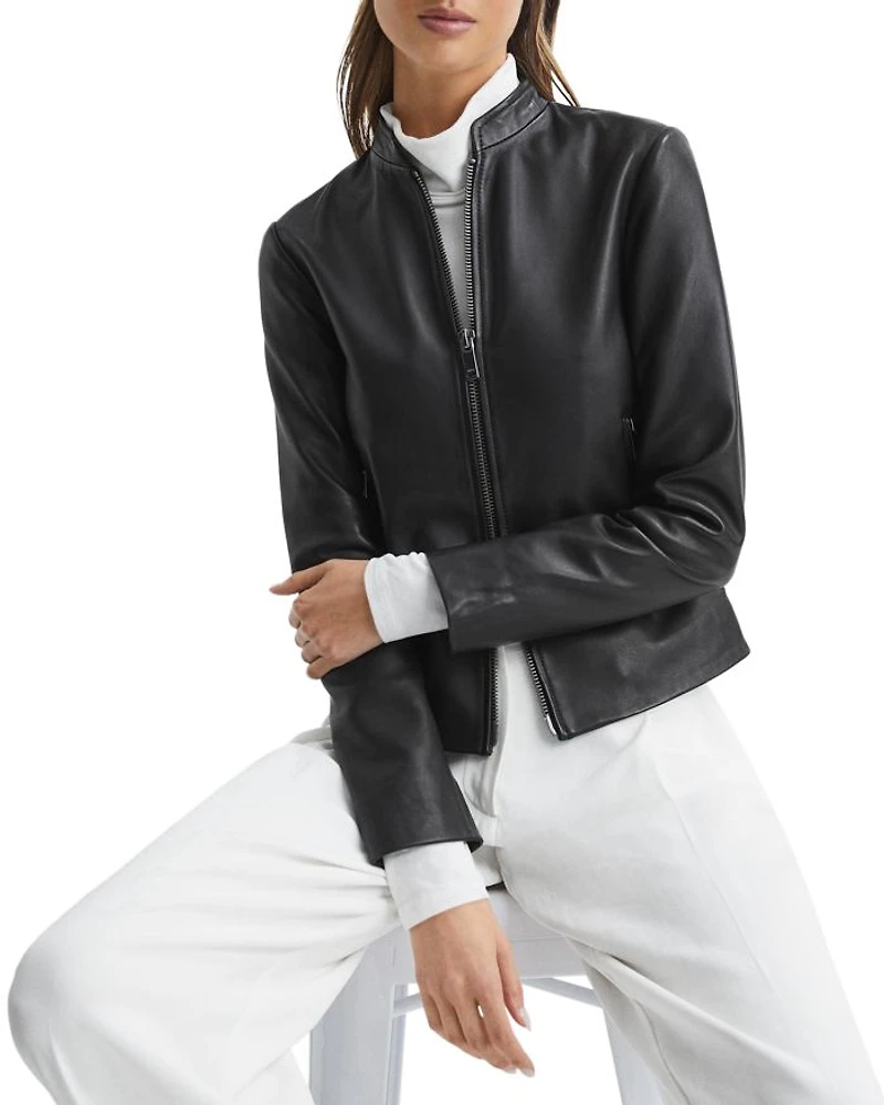 Allie Leather Biker Jacket