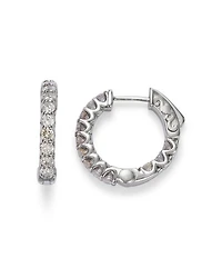 Diamond Inside Out Hoop Earring in 14K White Gold, 1.20 tcw