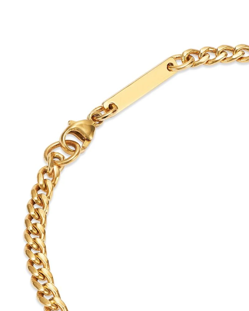 14k Yellow Gold Small Curb Chain Marquise Diamond Halo Bracelet