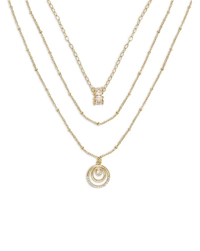 Circles of Crystal Dainty Layered Necklace Set