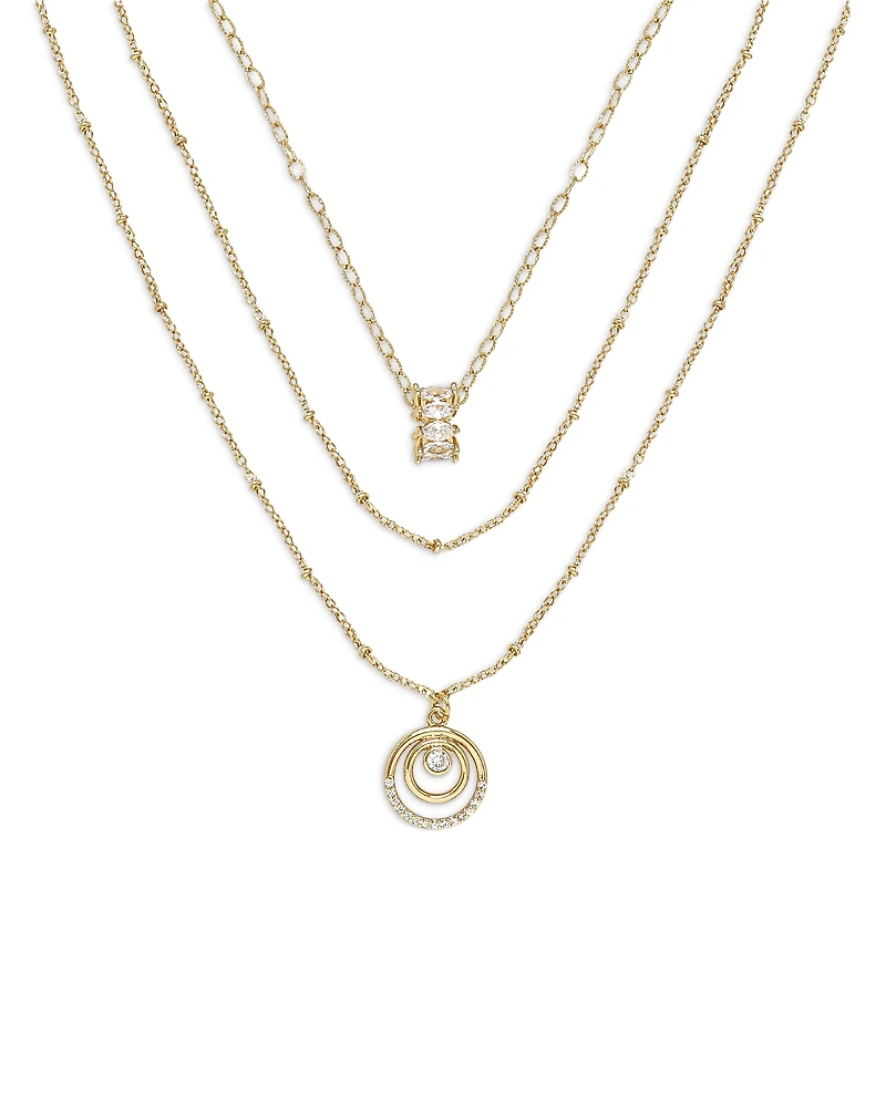 Ettika Circles of Crystal Dainty Layered Necklace Set