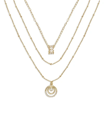 Ettika Circles of Crystal Dainty Layered Necklace Set