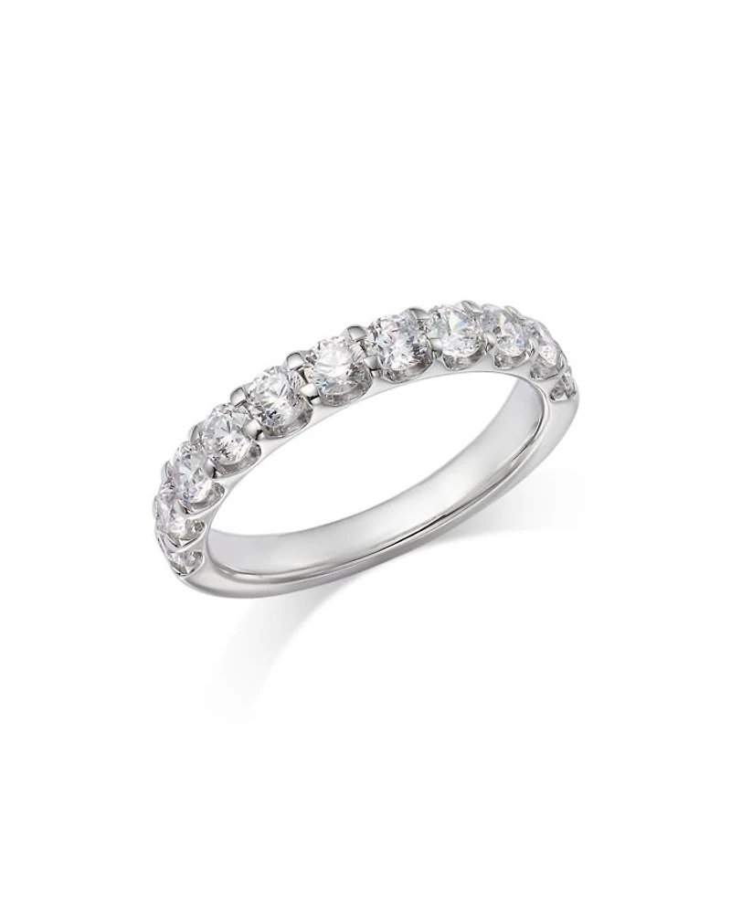 Round Cut Certified Diamond Band in 14K White Gold, 1.25 ct.t.w.