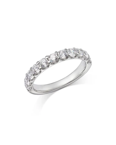Round Cut Certified Diamond Band in 14K White Gold