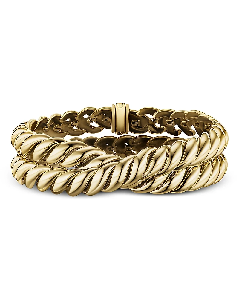 David Yurman 18K Gold Sculpted Cable Wrap Bracelet