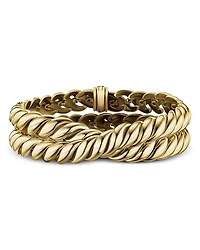 David Yurman 18K Gold Sculpted Cable Wrap Bracelet