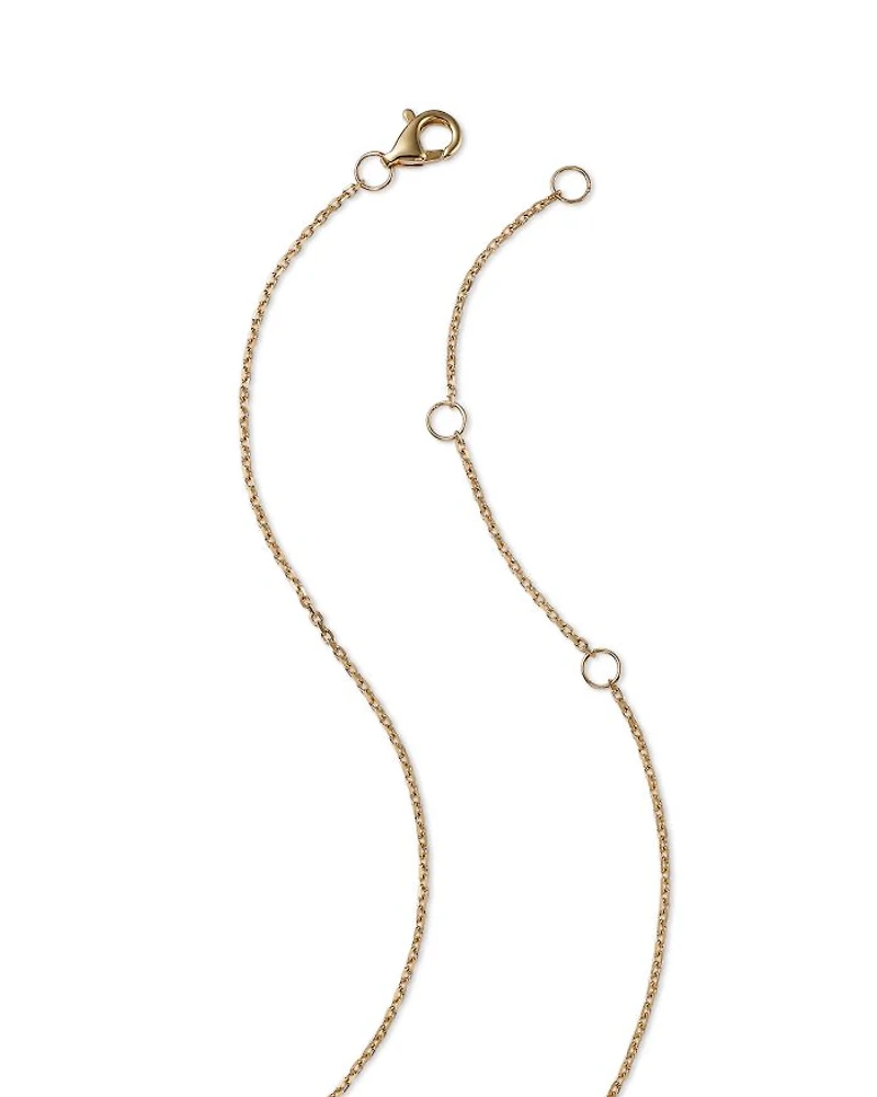 Gemstone & Diamond Pendant Necklace 14K Yellow Gold, 18"