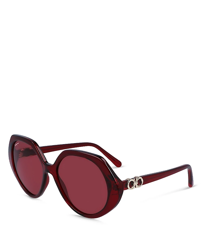 Ferragamo Gancini Geometric Sunglasses, 58mm