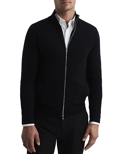 Reiss Hampshire Long Sleeve Merino Full Zip Sweater