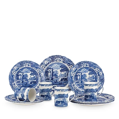Spode Blue Italian 12 Piece Dinnerware Set