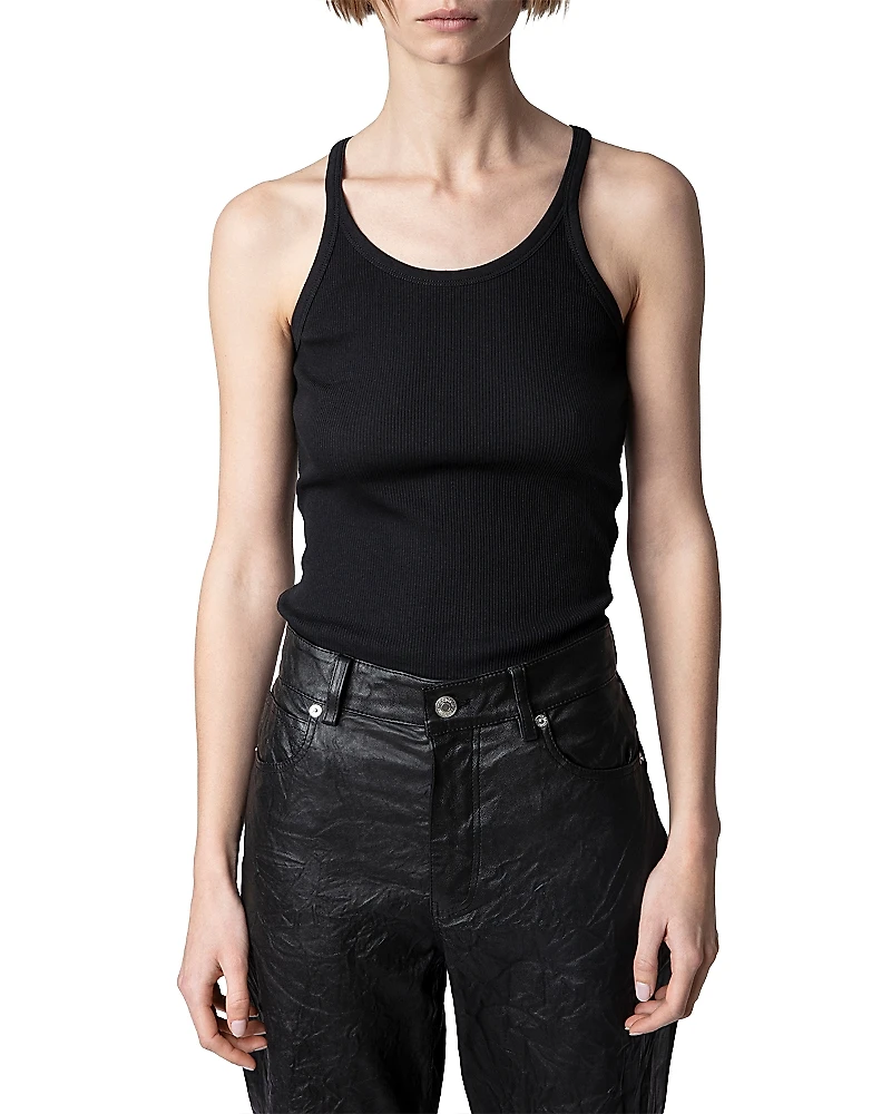 Zadig & Voltaire Alba Ribbed Cotton Tank