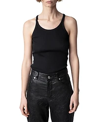 Zadig & Voltaire Alba Ribbed Cotton Tank