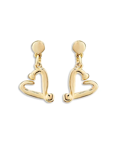 UNOde50 18K Gold-Plated Nailed Heart Shaped Earrings
