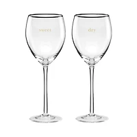 Cheers To Us Sweet and Dry Wine Glasses, Set of 2