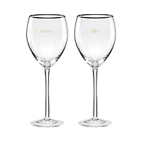 kate spade new york Cheers To Us Sweet and Dry Wine Glasses, Set of 2