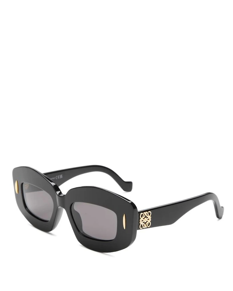 Chunky Anagram Rectangular Sunglasses, 49mm