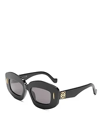 Chunky Anagram Rectangular Sunglasses, 49mm