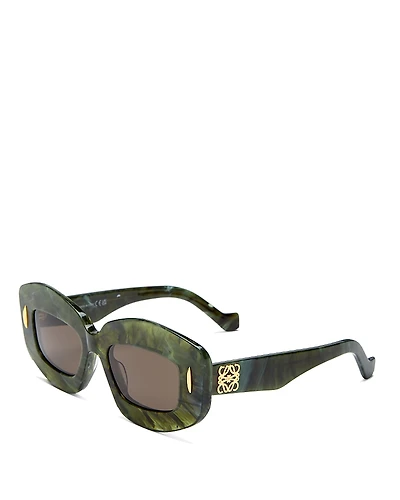 Loewe Chunky Anagram Rectangular Sunglasses, 49mm