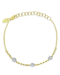 Meira T 14K White & Yellow Gold Diamond Mini Cluster Beaded Bracelet