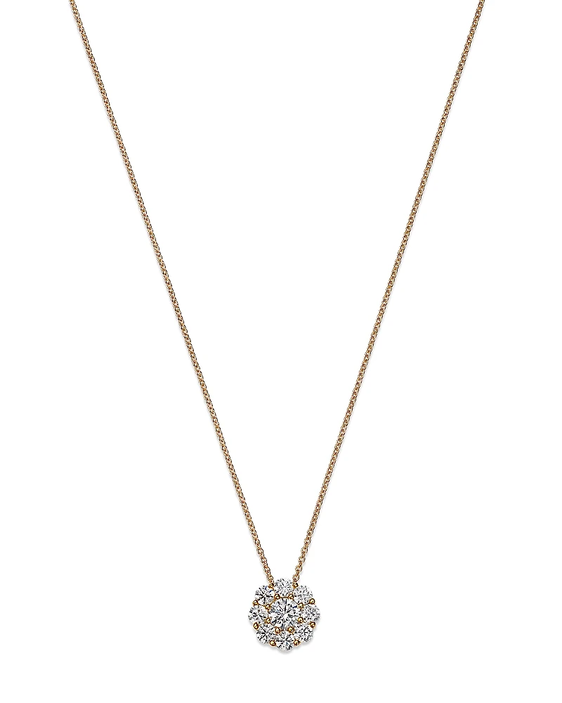 Bloomingdale's Fine Collection Diamond Flower Cluster Pendant Necklace