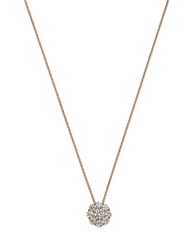 Bloomingdale's Fine Collection Diamond Flower Cluster Pendant Necklace