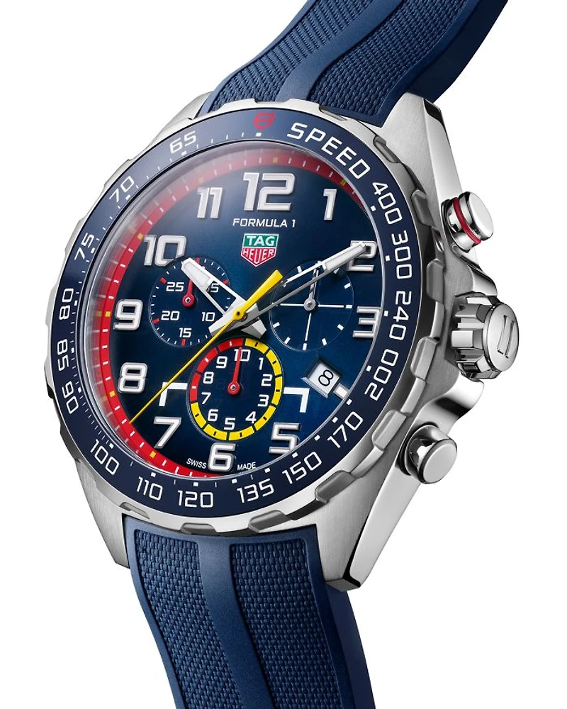 Formula 1 Red Bull Stainless Steel Rubber Strap Chronograph, 43mm