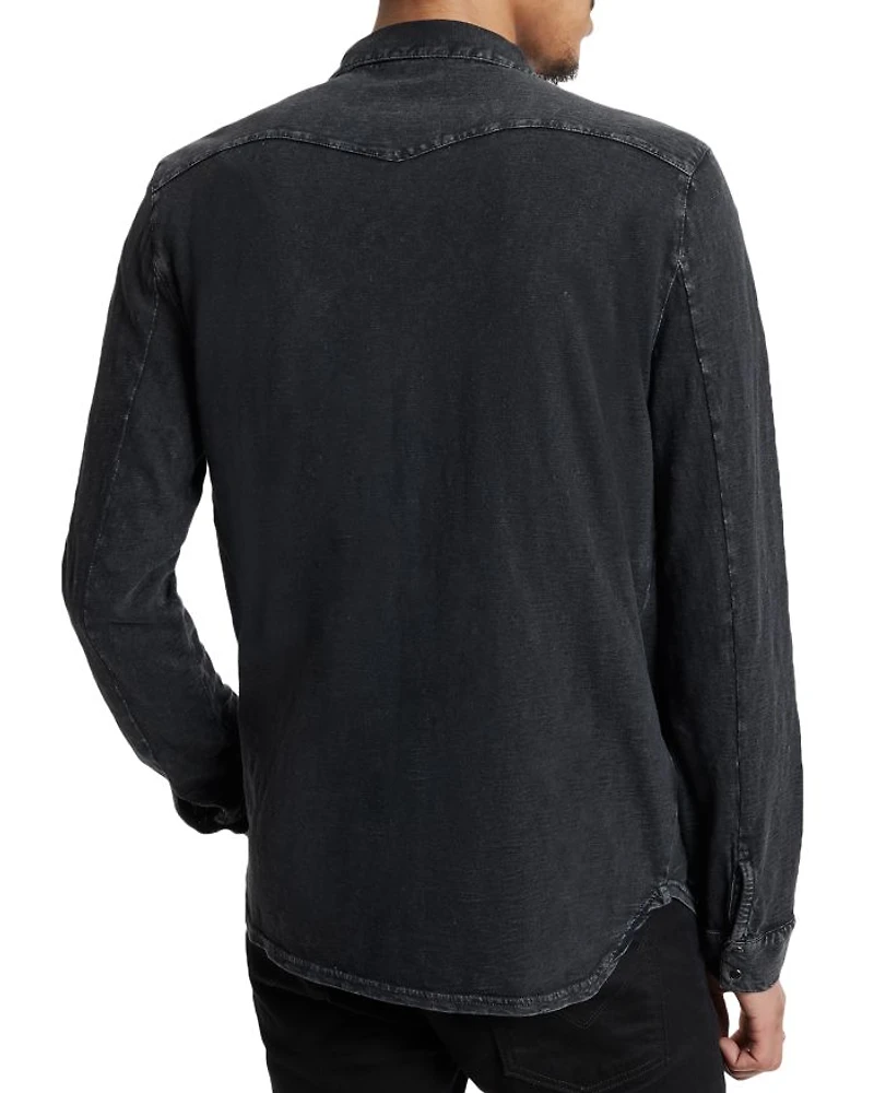 Arvon Cotton Textured Knit Button Down Western Shirt