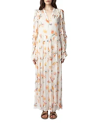 Zadig & Voltaire Riciny Mousseline Ruffled Floral Maxi Dress