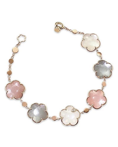 Pasquale Bruni 18K Rose Gold Bouquet Lunaire Multicolor Moonstone & Diamond Flower Link Bracelet