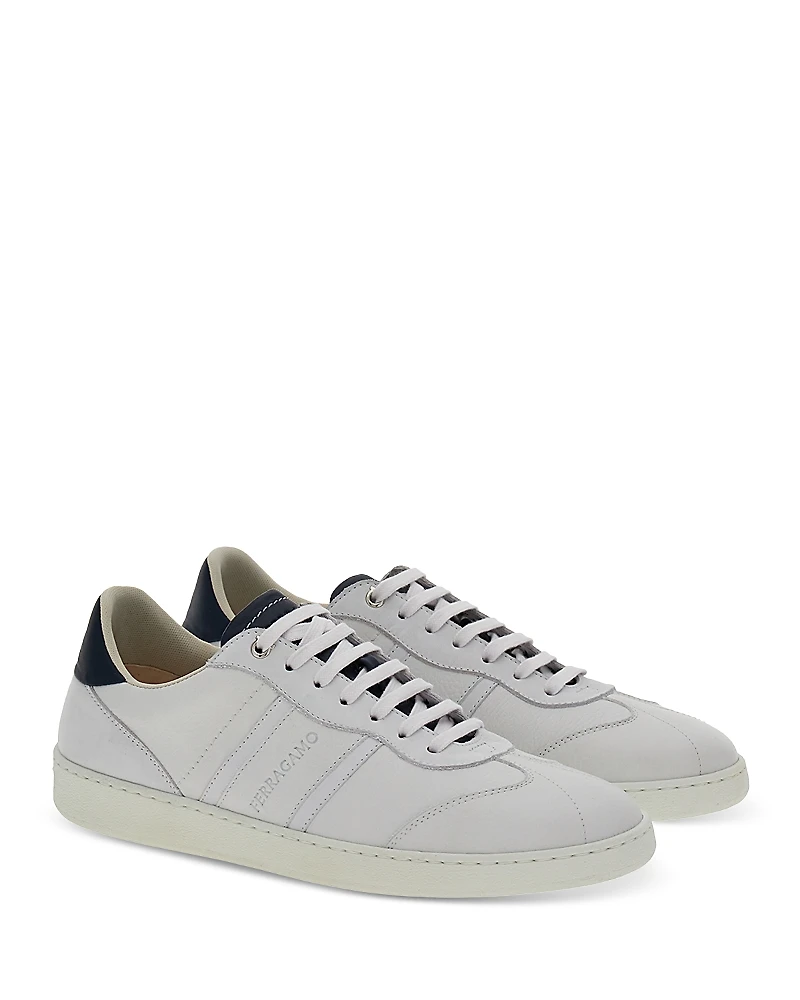 Ferragamo Men's Achille Lace Up Leather Sneakers