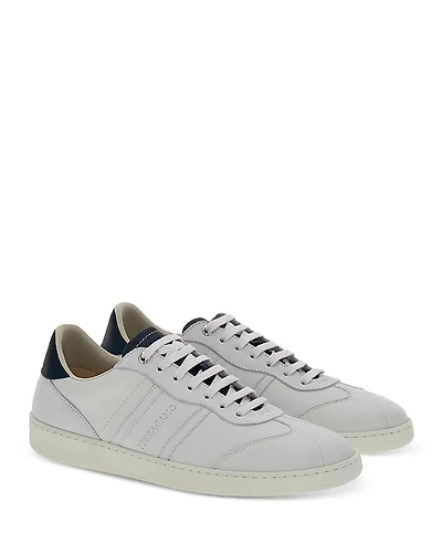 Ferragamo Men's Achille Lace Up Leather Sneakers