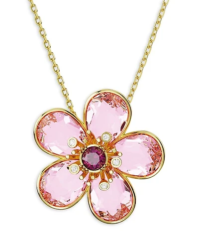 Idyllia Flower Crystal Pendant Necklace, 15-17"