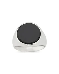 Milanesi And Co Men's Sterling Silver Onyx Oval Signet Ring