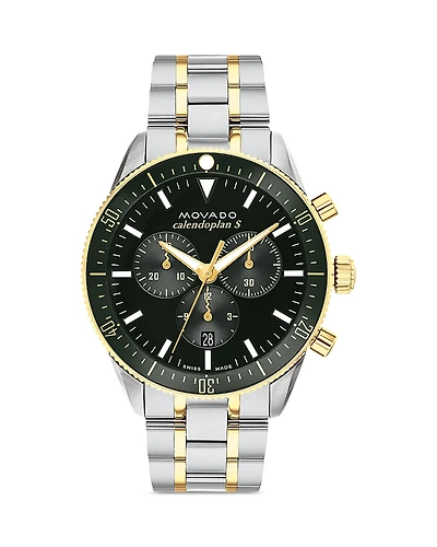 Movado Calendoplan S Two Tone Stainless Steel Chronograph, 42mm