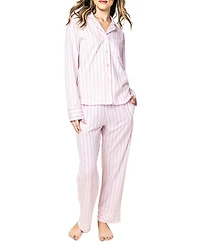 Petite Plume Pima Cotton Pink Stripe Pajama Set