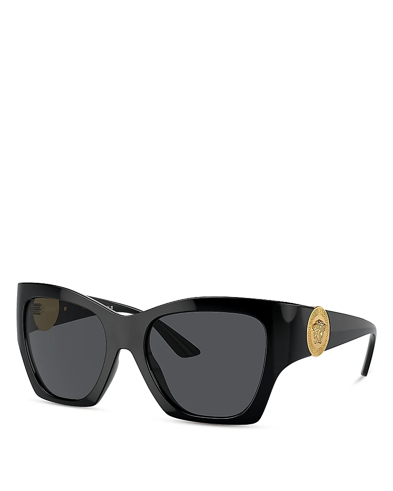 Versace Rectangular Cat Eye Sunglasses, 54mm