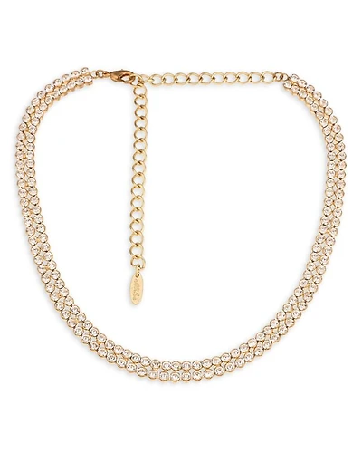 Crystal Double Row Choker Necklace, 11-16"