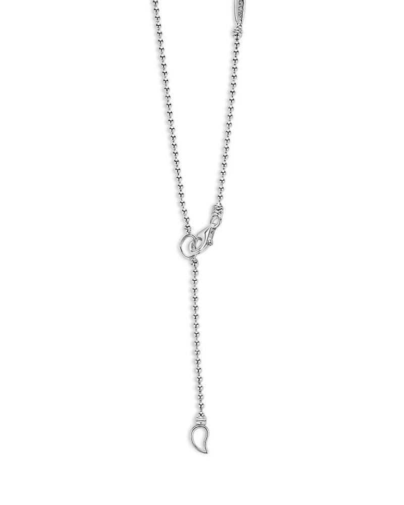 18K Yellow Gold & Sterling Silver Caviar Lux-Clip Diamond Bead Link Necklace, 16-18