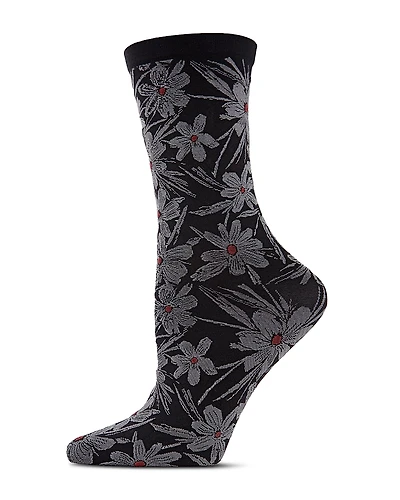 Natori Abstract Floral Crew Socks