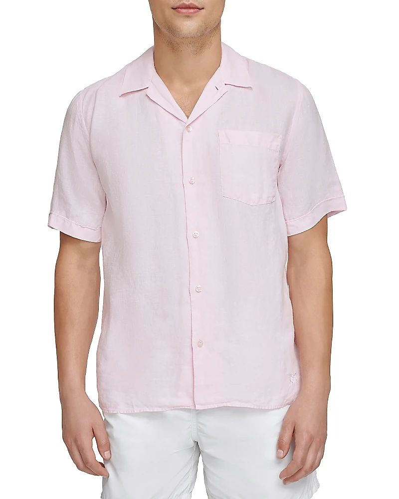 Vilebrequin Short Sleeved Solid Linen Shirt