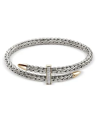 14K Yellow Gold & Sterling Silver Diamond Spear Flex Cuff