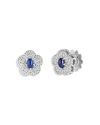 Roberto Coin 18K White Gold Daisy Blue Sapphire & Diamond Flower Stud Earrings - Exclusive