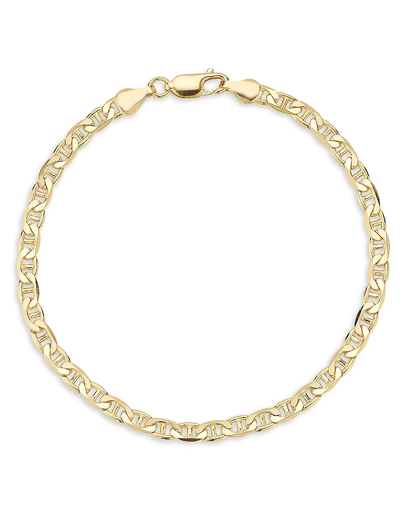 Milanesi And Co 18K Yellow Gold On Sterling Silver 4mm Mariner Link Chain Bracelet