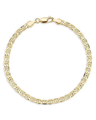 Milanesi And Co 18K Yellow Gold On Sterling Silver 4mm Mariner Link Chain Bracelet
