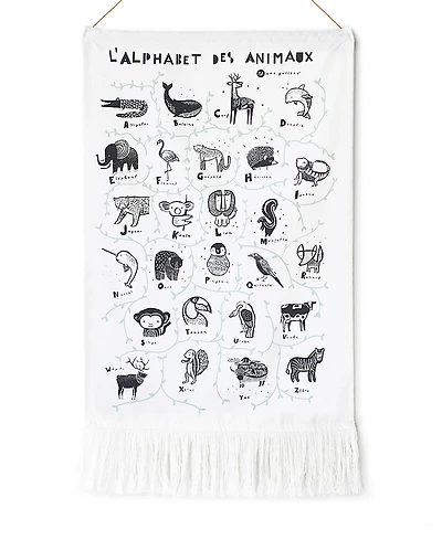Wee Gallery Animal Alphabet Printed Tapestry - French Edition - All Ages