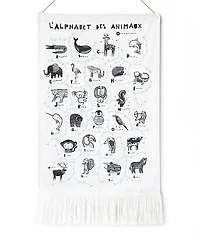 Wee Gallery Animal Alphabet Printed Tapestry - French Edition - All Ages
