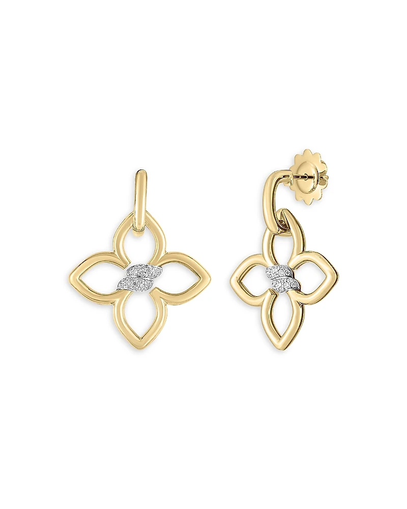 Roberto Coin 18K Yellow Gold Cialoma Earrings with Diamonds, 0.15 tcw