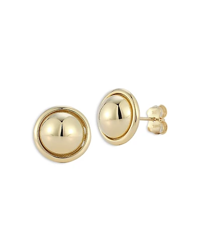 Alberto Amati 14K Yellow Gold Button Stud Earrings